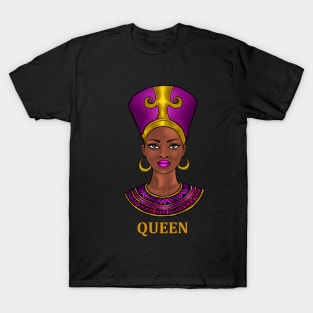 Melanin Queen Nefertiti Afro Black History T-Shirt